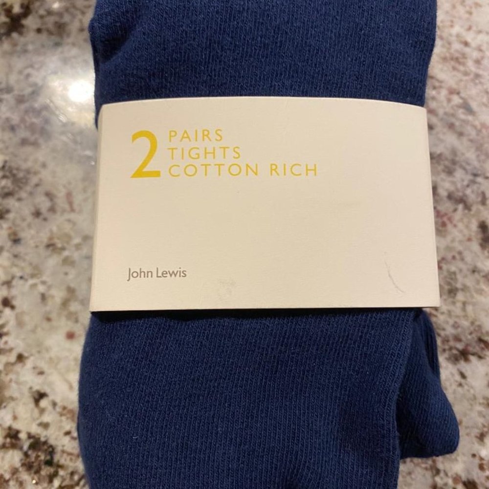 Cotton John Lewis Navy Tights
